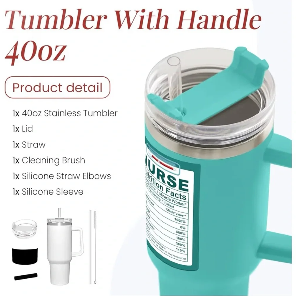 Nurse Gift 40oz Stainless Steel Tumbler NIB - Picture 3 of 7
